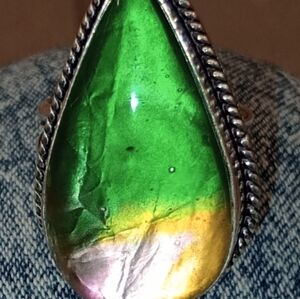 Vintage Sterling silver Ammolite Ring
